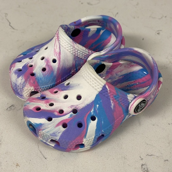 Crocs Classic Clog Toddler Size 6 Pastel Tie Dye - Picture 1 of 16